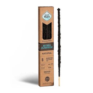 Sagrada Madre Natural – Myrrhe & Olibanum Räucherstäbchen Argentinien 2 von Drechslerei und Holzbau Grimm von Drechslerei und Holzbau Grimm Feinstes traditionelles Räucherwerk für jeden einzelnen Tag. Handwerklich mit qualitativ hochwertigen, ausgesuchten Zutaten und mit großer Finesse und Liebe zum Detail hergestellt. 2